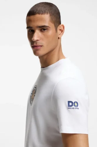 Lockeres T-Shirt aus Baumwolle mit Tennis-Motiv