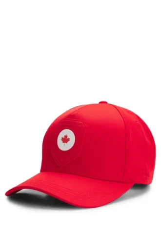 Logo-Cap aus glänzendem Twill mit Abzeichen in Nationalfarben