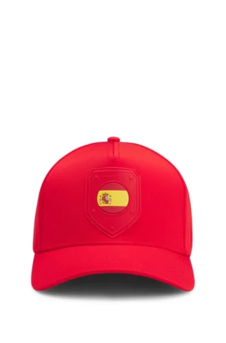 Logo-Cap aus glänzendem Twill mit Abzeichen in Nationalfarben