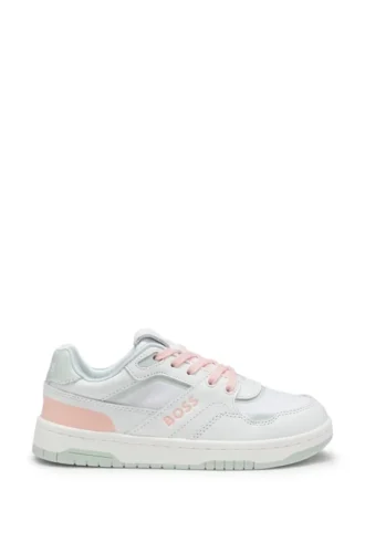 Logo-Sneaker für Kinder aus Leder und Canvas