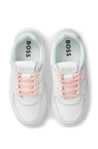 Logo-Sneaker für Kinder aus Leder und Canvas
