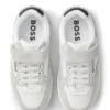 Logo-Sneaker für Kinder aus Nappaleder und Canvas