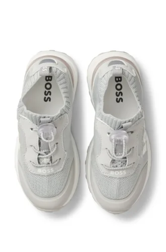 Logo-Sneaker für Kinder mit Strickobermaterial