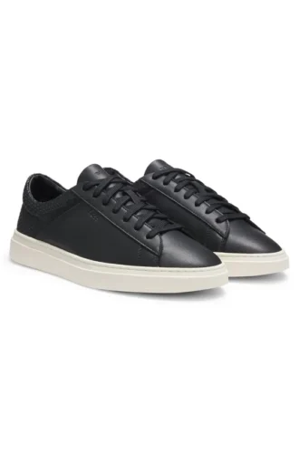 Low-Top-Sneaker mit gewebten und genarbten Effekten