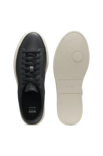 Low-Top-Sneaker mit gewebten und genarbten Effekten