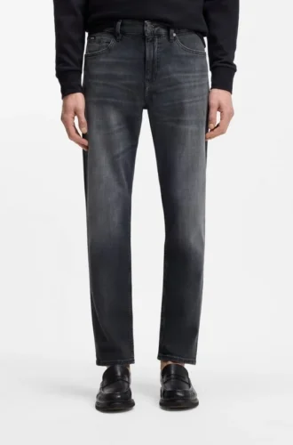 Maine graue Jeans in Regular-Fit aus italienischem Denim