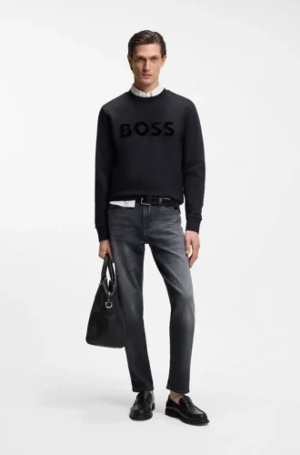 Maine graue Jeans in Regular-Fit aus italienischem Denim
