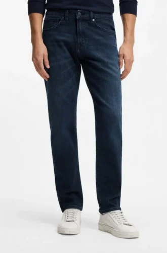 Maine-Jeans in Regular-Fit aus blauem Comfort-Stretch-Denim