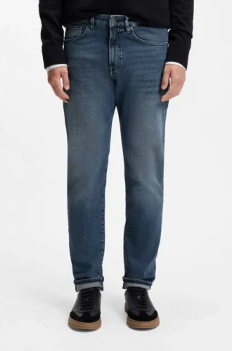 Maine-Jeans in Regular-Fit aus blauem Comfort-Stretch-Denim
