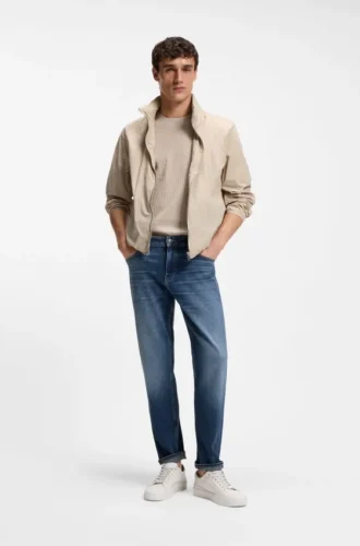 Maine-Jeans in Regular-Fit aus blauem Soft-Touch-Denim