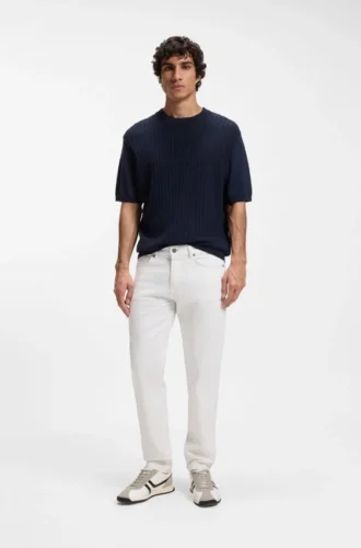 Maine-Jeans in Regular-Fit aus weißem Soft-Motion-Denim