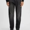 Maine – schwarze Jeans in Regular-Fit aus Denim mit mechanischem Stretch