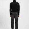 Maine – schwarze Jeans in Regular-Fit aus Denim mit mechanischem Stretch