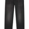 Maine – schwarze Jeans in Regular-Fit aus Denim mit mechanischem Stretch