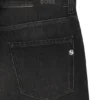 Maine – schwarze Jeans in Regular-Fit aus Denim mit mechanischem Stretch