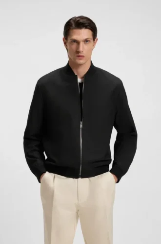 Maschinenwaschbare Slim-Fit-Jacke aus Stretchstoff