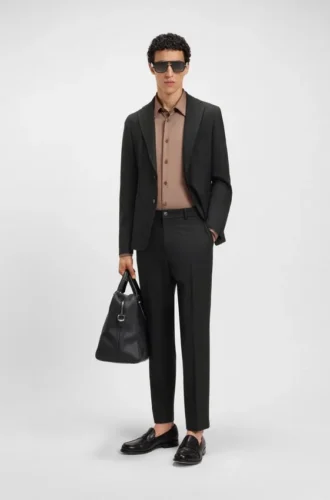 Maschinenwaschbare Slim-Fit-Jacke aus Stretchstoff