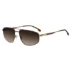 Mattbraune Sonnenbrille mit goldfarbenen Verzierungen