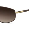 Mattbraune Sonnenbrille mit goldfarbenen Verzierungen