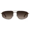 Mattbraune Sonnenbrille mit goldfarbenen Verzierungen