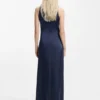 Maxikleid aus Satin mit Raffungen