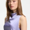 Maxikleid aus Satin mit Raffungen