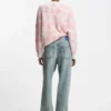 Meerblaue, locker sitzende Jeans aus festem Denim