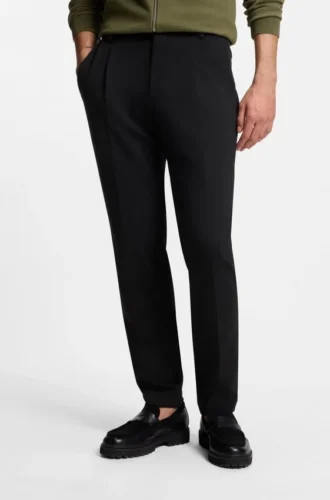 Melierte Hose in Modern-Fit aus einer Baumwollmischung
