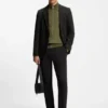 Melierte Hose in Modern-Fit aus einer Baumwollmischung