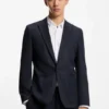 Melierte Jacke in extra-schmaler Passform aus Stretch-Flanell