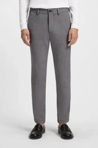 Melierte Slim-Fit-Hose aus Stretch-Dobby