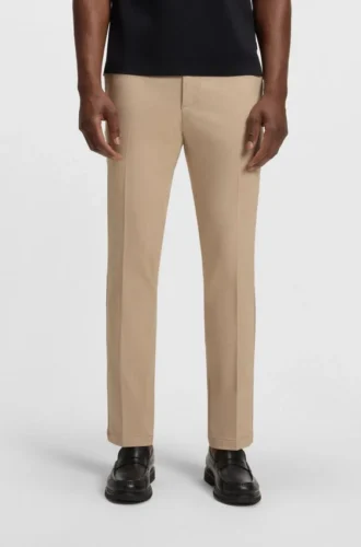 Melierte Slim-Fit-Hose aus Stretch-Dobby