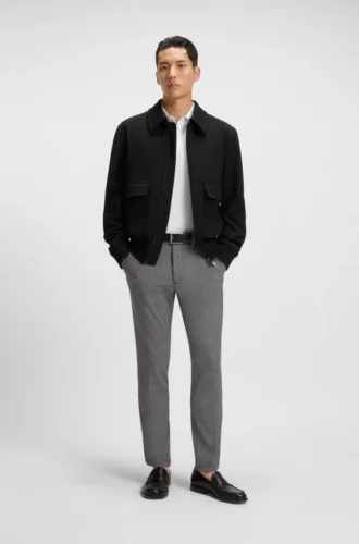 Melierte Slim-Fit-Hose aus Stretch-Dobby