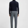 Melierte Slim-Fit-Hose aus Stretch-Dobby