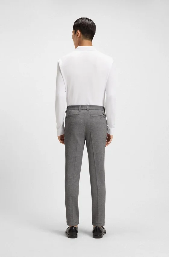 Melierte Slim-Fit-Hose aus Stretch-Dobby Melierte Slim-Fit-Hose aus Stretch-Dobby