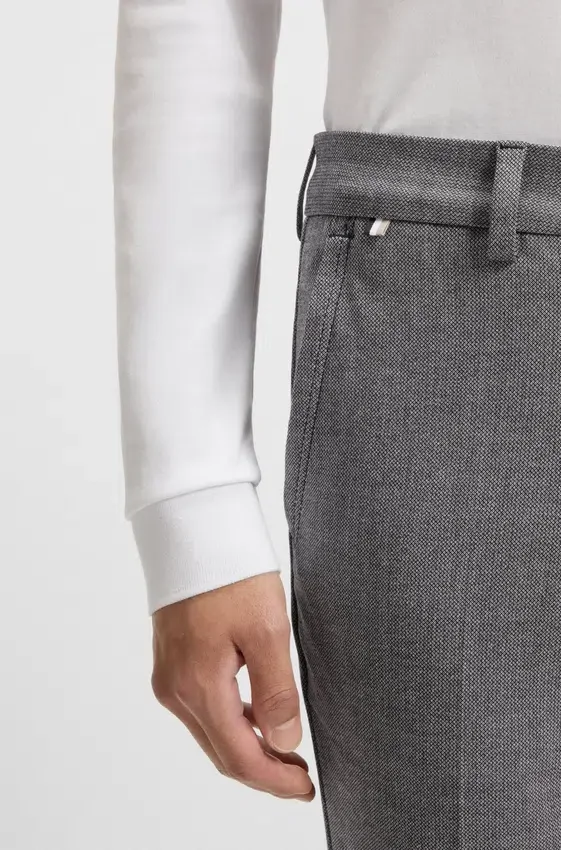 Melierte Slim-Fit-Hose aus Stretch-Dobby Melierte Slim-Fit-Hose aus Stretch-Dobby