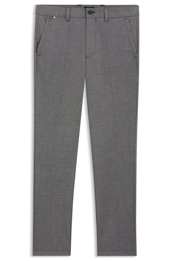 Melierte Slim-Fit-Hose aus Stretch-Dobby Melierte Slim-Fit-Hose aus Stretch-Dobby