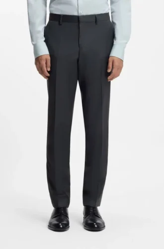 Melierte Slim-Fit-Hose aus Wollmischung