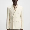 Melierte Slim-Fit-Jacke aus Baumwolle und Kaschmir