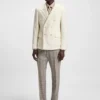 Melierte Slim-Fit-Jacke aus Baumwolle und Kaschmir