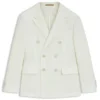 Melierte Slim-Fit-Jacke aus Baumwolle und Kaschmir