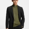 Melierte Slim-Fit-Jacke aus Baumwollmischung