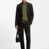 Melierte Slim-Fit-Jacke aus Baumwollmischung