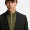 Melierte Slim-Fit-Jacke aus Baumwollmischung