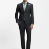 Melierte Slim-Fit-Jacke aus Wollmischung