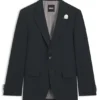 Melierte Slim-Fit-Jacke aus Wollmischung