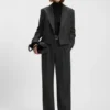 Melierter Flanellblazer in verkürzter Länge