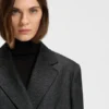 Melierter Flanellblazer in verkürzter Länge