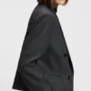 Melierter Flanellblazer in verkürzter Länge