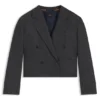 Melierter Flanellblazer in verkürzter Länge